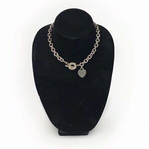 Tiffany & Co. 925 Sterling Silver 16 inch Heart Tag Toggle Necklace
